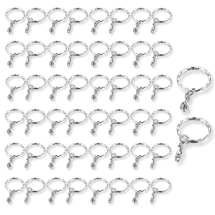 Кільце Замочок з Ланцюжком для Брелоків та Ключів Залізне, Платина, 45мм, Кільце 25x2.5мм, Внутрішній Діаметр 21мм (УТ100025449)