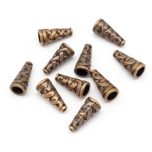 Конус Шапочки для Намистин, Металеві, Мідь, 8х18мм, Отвір 1мм, (УТ100025506)