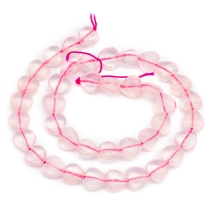 Бусины Натуральный Розовый Кварц Сердце, 10x10x5-7мм, Отверстие 1мм, около 40шт/40см/нить, (УТ100025534)