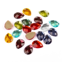 Пришивные Акриловые Стразы, 2 отверстия, Капля, Цвет: Микс, Размер: 21х15х5мм, Отв-тие 1мм, (УТ100025554)