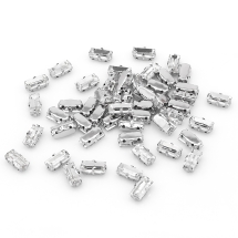 Пришивні Стрази Скло, Гірський Кришталь, Основа Латунь Кольори Платина, Прямокутні, Колір: Безбарвний, Довжина 10.5мм, Ширина 5.5мм, Товщина 4мм, Отвір 1мм, (УТ100025571)