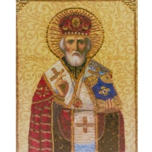 Алмазная мозаика по номерам "Николай Чудотворец" в рулоне, стразы. Размер: 30*40 см (УТ100025935)