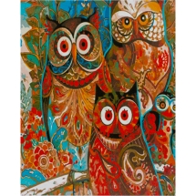 Алмазна мозаїка за номерами "Сови" у рулоні, стрази. Розмір: 30*40 см (УТ100025949)