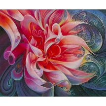 Алмазна мозаїка за номерами "Фантастична квітка" у рулоні, стрази. Розмір: 30*40 см (УТ100025952)