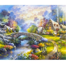 Алмазная Мозаика по номерам "Нежный пейзаж", Основа на Раме, Стразы, Размер: 40х50см, (УТ100025971)