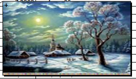 Алмазная Мозаика по номерам "Зимний пейзаж",  Основа на Раме, Стразы, Размер: 40х50см, (УТ100025984)