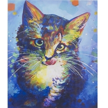 Алмазна Мозаїка за номерами "Кошеня", Основа на Рамі, Стрази, Розмір: 40х50см, (УТ100025989)