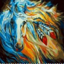 Алмазная Мозаика по номерам "Лошадь",  Основа на Раме, Стразы, Размер: 40х50см, (УТ100025990)