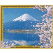 Алмазная Мозаика по номерам "Фудзияма", Обьемная, Основа на Раме, Стразы, Размер: 40х50см, (УТ100025999)