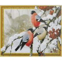 Алмазна Мозаїка за номерами "Снігур", Об'ємна, Основа на Рамі, Стрази, Розмір: 40х50см, (УТ100026000)
