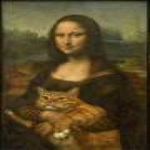 Алмазна мозаїка за номерами "Мона Ліза з котом" карт уп. (полотно на рамі), стрази. Розмір: 30*40 см (УТ100026016)
