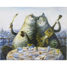 Алмазна мозаїка за номерами "Коти" карт уп. (полотно на рамі), стрази. Розмір: 30*40 см (УТ100026019)