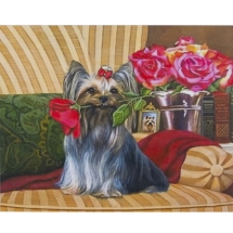 Алмазна мозаїка за номерами Песик" карт уп. (полотно на рамі), стрази. Розмір: 30*40 см (УТ100026041)