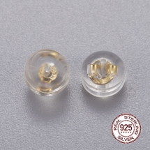 Серебро 925 Заглушки, Золото, 5х4мм, Отверстие 0.6мм, (УТ100026073)