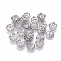 Шапочки для Намистин, Нержавіюча Сталь, Квітка, Розмір 9x2мм, Отвір 1.8мм, (УТ100026180)