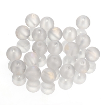 Бусины Гальваника Стекло, Круглые, Матовые с Рисунком Кленовый Лист, Цвет: Прозрачный АВ, Диаметр 8-8.5мм, Отв-тие 1.5мм, (УТ100026160)