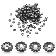 Шапочки для Бусин Железные, Цветок, Цвет: Оружейная Сталь, Размер: 5х1.5мм, Отверстие 1мм, около 460шт/10г, (УТ100025507)