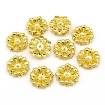 Шапочки для Намистин, Латунь, Стійке Покриття, Квітка, Колір: Золото, Розмір: 24x6мм, Отвір 1.5мм, (УТ100026195)