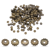 Шапочки для Бусин Железные, Цветок, Цвет: Медь, Размер: 5х1.5мм, Отверстие 1мм, около 400шт/10г, (УТ100026208)