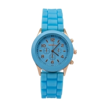 Часы Женские из Сплава и Силикона, Кварцевые, Цвет: Голубой, Размер: 38х7мм, Длина Ремешка 230мм, (УТ100026267)