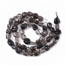 Бусины Натуральный Дымчатый Кварц, Самородок, Неокрашенные, 5-11х5-8мм, Отверстие: 0.8мм, около 49шт/38см/нить (УТ100026313)