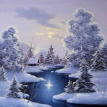 Картина по номерам "Зимний ручей", Холст на Деревянном подрамнике, Акриловые Краски, Кисти, Размер: 40х50см, (УТ100026341)