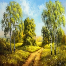 Картина по номерам "Дорожка в поле", Холст на Деревянном подрамнике, Акриловые Краски, Кисти, Размер: 40х50см, (УТ100026348)
