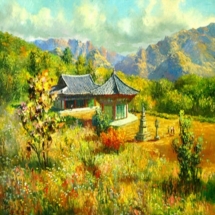 Картина по номерам "Домик в горах", Холст на Деревянном подрамнике, Акриловые Краски, Кисти, Размер: 40х50см, (УТ100026357)