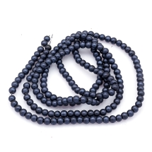 Жемчуг Бусины Стеклянные, Матовые, Круглые, Цвет: Черный N10, Размер: 4мм, Отв. 1мм, около 250шт/80см/нить, (УТ100026495)