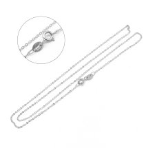 Срібло 925 Намисто Ланцюжок, Родієве Покриття, Застібка Пружинне Кільце, 45.7см, Товщина 1мм, (УТ100026519)