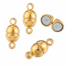 Застежка Магнитная, Латунь, Овал, Золото, 11x5мм, Отв. 1мм, (УТ100026533)