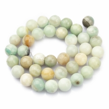 Намистини Натуральний Амазоніт, На нитках, Круглі, Колір: Мікс, Розмір: Діаметр: 10мм, Отвір 1.5мм, близько 38шт/39см/нитка, (УТ100026552)