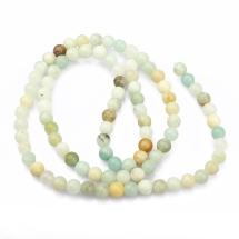 Бусины Натуральный Амазонит Круглые, 4мм, Отверстие 1.5мм, около 88шт/37см/нить, (УТ100026553)