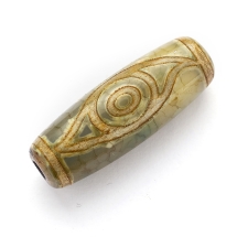 Бусины Натуральный Агат Дзи 2 Глаза Овальные, 28-32x10-12мм, Отверстие 1.5мм, (УТ100026575)