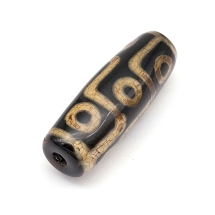 Бусины Натуральный Агат Дзи 9 Глаз, Рис, Окрашенные, Цвет: Черный, Размер: 28х10мм, Отв. 2мм, (УТ100026586)