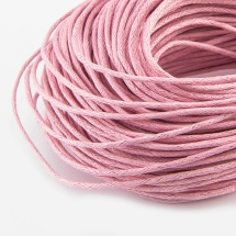 Шнур Вощений Бавовняний для плетіння, Макраме та біжутерії, Рожевий, 1.5мм, близько 60-65м/зв'язка, (УТ000004053)