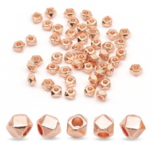 Бусины-Разделители из Сплава Гайка, Розовое Золото, 3x2.5мм, Отверстие 1мм, (УТ100026597)