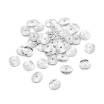 Бусины-Разделители Бижутерный Сплав, Твист, Цвет: Платина, Размер: 9х1мм, Отверстие 1мм, (УТ100026608)