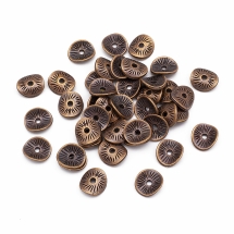 Бусины-Разделители Бижутерный Сплав, Твист, Цвет: Медь, Размер: 9х1мм, Отверстие 1мм, (УТ100026609)