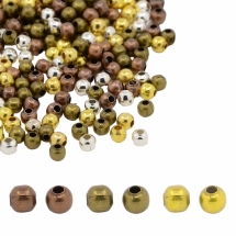 Намистини-Роздільники, Залізо, Круглі, Мікс, 4мм, Отвір 1.5мм, близько 475шт/50г, (УТ100026610)