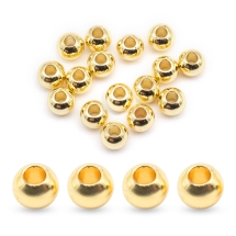 Бусины-Разделители Латунь, Круглые, Цвет: Золото, Размер: 4х3.5мм, Отверстие 1.5мм, (УТ100026621)