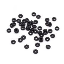 Бусины-Разделители, Синтетическая Резина, Пончик, Цвет: Черный, Размер: 6х2мм, Отверстие 2.5мм (УТ100026623)
