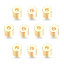 Бусины-Разделители, Латунь, Колонка, Покрытие Золото 18К, Размер: 2.5х2мм, Отверстие 1мм, (УТ100026631)