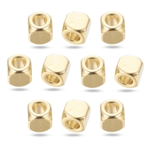 Бусины-Разделители Нержавеющая Сталь, Кубики, Золото, 4х4x4мм, Отверстие 2мм, (УТ100026647)