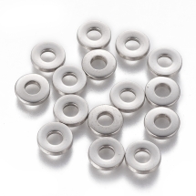 Бусины-Разделители, Нержав Сталь, Пончик, Размер: 8х1.5мм, Отверстие 3.2мм, (УТ100026650)