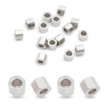 Бусины-Разделители, Нержавеющая Сталь, Шестиугольник, Размер: 3х3x3мм, Отверстие 1.4мм, (УТ100026659)