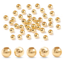 Бусины-Разделители Латунь Круглые, Позолота 14К, 3х2.7мм, Отверстие 1.4мм, (УТ100026660)