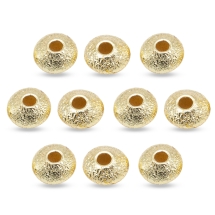 Бусины-Разделители Латунь Плоские Круглые, Золото, 5х2.5мм, Отверстие 1.4мм, (УТ100026663)