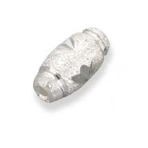 Срібло 925 Намистини Текстурні Овальні, 6х3мм, Отвір 0.5мм, (УТ100026717)