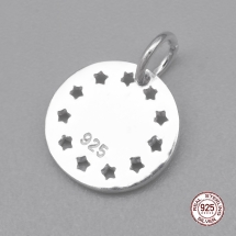 Серебро 925 Подвеска Кулон Круглая Плоская, 15х11х1мм, Отверстие 3мм, (УТ100026718)